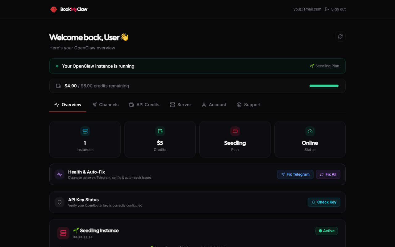 User Dashboard Overview