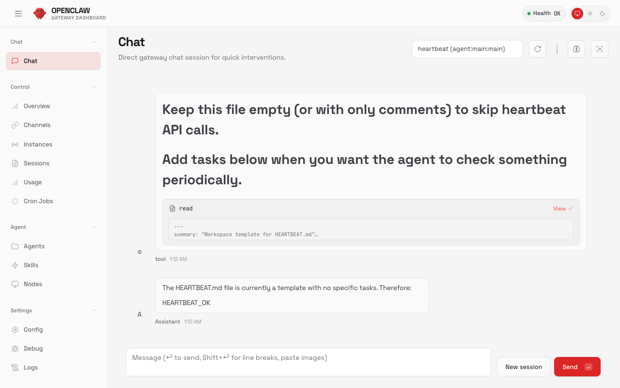 OpenClaw Gateway interface